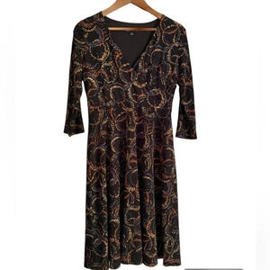 VTG Jones New York Women’s Faux Wrap Dress 4 Black Feminine Coquette Romantic